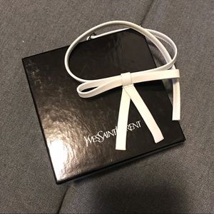 YSL white leather choker